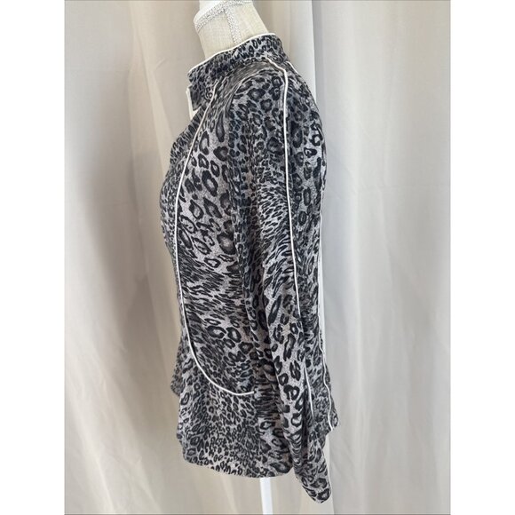 Neiman Marcus Exclusive Leopard Print Zip-Up Jacket  Womens Size S - Picture 2 of 9